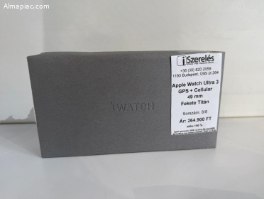 2028.12.29-ig garanciális Apple Watch Ultra 3 fekete titán akku 100%