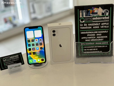 iPhone 11 128GB Független Használt/1-3 hónap gar./Akku 84%/p4368