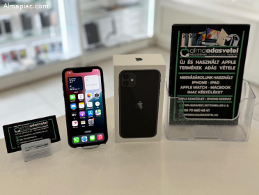 iPhone 11 64GB Fekete Független Újszerű/1-3 hónap gar./p4230