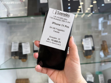 iPhone 11 Pro 64GB független fekete új akku, új kijelző, új ház (35)