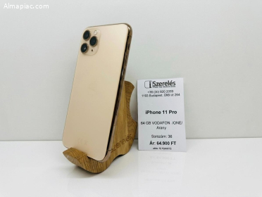 iPhone 11 Pro 64gb one függő arany új akku, új kijelző (36)