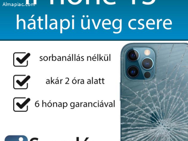 iPhone 13 hátlapi üveg csere pár órán belül Budapesten