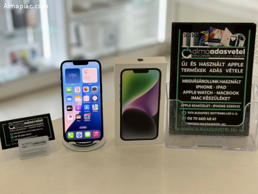 iPhone 14 128GB Független Használt/1 hónap gar./Akku 100%/p4367