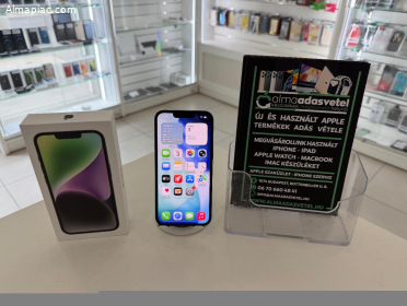 iPhone 14 128GB Független Nagyon Szép/1 hónap gar./Akku 87%/p4913