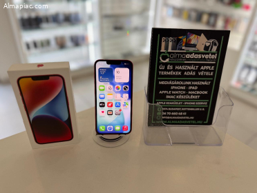 iPhone 14 128GB Független Újszerű/1-3 hónap gar./Akku 87%/p4791