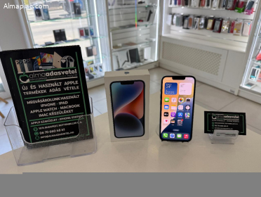 iPhone 14 256GB Vodafone Újszerű/1-3 hónap gar./Akku 87%/p4282