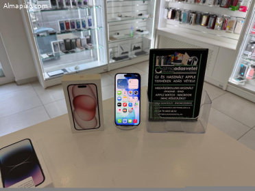 iPhone 15 128GB Független Hibátlan/1-3 hónap gar./Akku 92%/p4616
