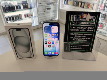 iPhone 15 Plus 128GB Független Megkímélt/1 hónap gar./Akku 86%/p4905