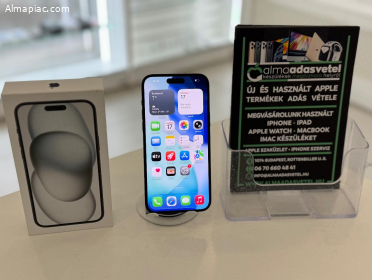 iPhone 15 Plus 128GB Független Újszerű/1-3 hónap gar./Akku 84%/p4688
