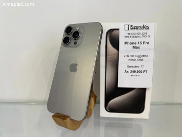 iPhone 15 Pro Max 256GB független natúr titán (77) iSzerelés.hu