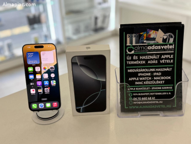 iPhone 16 Pro Max 256GB Független Hibátlan/2026.04.23.Apple Gar./Akku