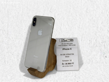 iPhone X 64gb ONE függő silver új akku, face id nincs (32) iSzerelés