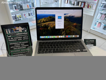 MacBook Air M1/8GB/256ssd/Újszerű/1-3 hónap gar./Akku 85%/p3876