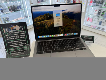 MacBook Air M2 13" Újszerű/8GB/256ssd/1 hónap gar./Akku 92%/EU Bill