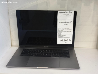 MacBook Pro 15" 2017 i7/2.9Ghz/16GB/500SSD/US/208ciklus(17/0)iSzerelés